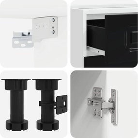 vidaXL Μονάδα κουζίνας KALMAR 4 pcs Μαύρο Επεξεργασμένο Ξύλο