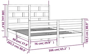 ΠΛΑΙΣΙΟ ΚΡΕΒΑΤΙΟΥ ΛΕΥΚΟ 160 X 200 ΕΚ. ΑΠΟ ΜΑΣΙΦ ΞΥΛΟ ΠΕΥΚΟΥ 3101294