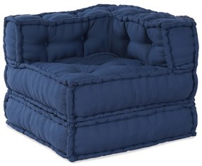 vidaXL Modular Pouffes 3 τμχ από ύφασμα Indigo