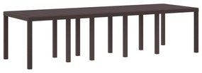 vidaXL Τραπέζι Κήπου Καφέ 300x100x73 εκ. Poly Rattan