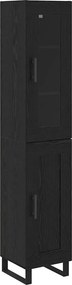 vidaXL Highboard Μαύρη Οξυά 34,5 x 34 x 180 εκ. Επεξεργασμένο ξύλο