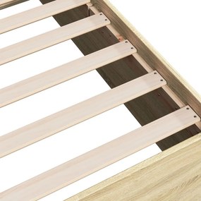 vidaXL Πλαίσιο Κρεβατιού Χωρ. Στρώμα Sonoma Δρυς 75x190εκ Επεξ. Ξύλο