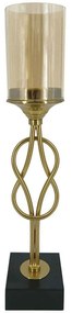 Κηροπήγιο Πλεκτό 15-00-23955 11x11x52,5cm Gold-Black Marhome Metal, Glass