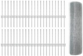 vidaXL Τεντώτο με στήριγμα Ασημί 0,4 x 100 μ Ατσάλι