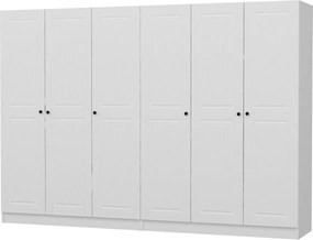 Εξαφυλλη Ντουλαπα με Καθρέπτη Λευκο KALEO 52x180x210