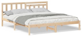 vidaXL Σκελετός Κρεβατιού Καφέ 200 x 200 cm Συμπαγές ξύλο πεύκου