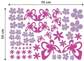 Διακοσμητικά αυτοκόλλητα τοίχου πεταλούδες και λουλούδια