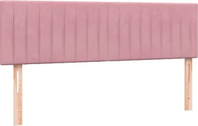 vidaXL Κρεβάτι Boxspring με Στρώμα Ροζ 160x210 εκ. Βελούδινο