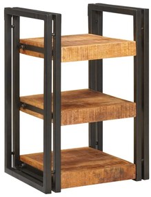 vidaXL Κομοδίνο Καφέ και μαύρο 38 x 33 x 58 εκ. Στερεό ξύλο μάνγκο