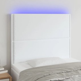 vidaXL Κεφαλάρι Κρεβατιού LED Λευκό 80x5x118/128 εκ