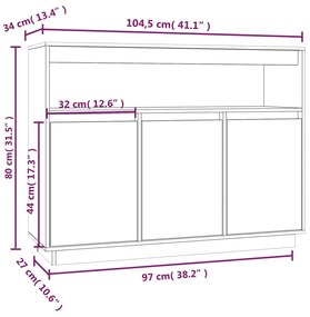 ΝΤΟΥΛΑΠΙ ΛΕΥΚΟ 104,5X34X80 ΕΚ. ΑΠΟ ΜΑΣΙΦ ΞΥΛΟ ΠΕΥΚΟΥ 814390