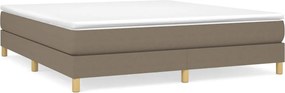 vidaXL Κρεβάτι Boxspring με Στρώμα Taupe 180x200 εκ. Υφασμάτινο