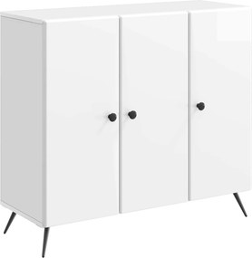 vidaXL Πλαϊνό γραφείο Γυαλιστερό Λευκό 89 x 34,5 x 80 εκ