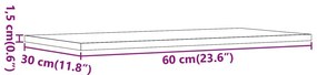 Ραφιέρες Τοίχου 4 τεμ. Όψη Παλαιού Ξύλου 60x30x1,5εκ Επεξ. Ξύλο - Καφέ