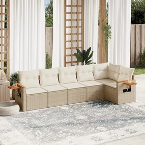 vidaXL Patio Sofa Set 6-θέσια Beige and Cream
