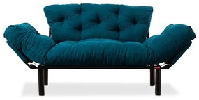 Καναπές κρεβάτι PWF-0018 pakoworld 2θέσιος με ύφασμα χρώμα πετρόλ 155x73x85cm - 071-000663