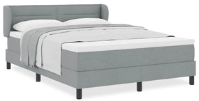 vidaXL Κρεβάτι box spring με στρώμα Ανοιχτό γκρι 140 x 200 cm ύφασμα
