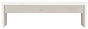 vidaXL Βάση Οθόνης Λευκή 50 x 27 x 15 εκ. από Μασίφ Ξύλο Πεύκου