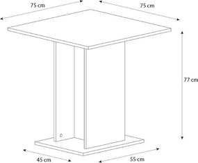 Τραπέζι Allos Megapap χρώμα γκρι σκυροδέματος 75x75x77εκ.