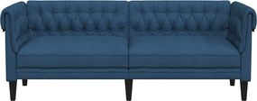 vidaXL Καναπές Τριθέσιος Chesterfield Μπλε Υφασμάτινος
