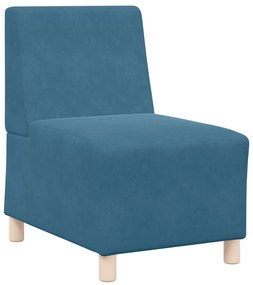 vidaXL Καναπέδες 3 pcs Μπλε 55 x 74 x 82 εκ. Βελούδο