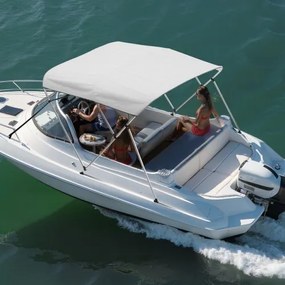 VEVOR 3 Bow Boat Bimini Tops 6 ft Long 600D Polyester Awning Canopy Light Grey