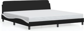 vidaXL Πλαίσιο Κρεβατιού Dover Μαύρο/Λευκό 200x200εκ.Συνθ. Δέρμα