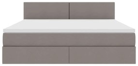 vidaXL Κρεβάτι με αποθηκευτικό χώρο και LED Taupe 160 x 200 cm