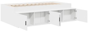 vidaXL Κρεβάτι αποθήκευσης  Λευκό 100x200 εκ.
