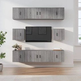 vidaXL Σετ Επίπλων Τηλεόρασης 8 Τεμ. Γκρι Sonoma Επεξεργασμένο Ξύλο