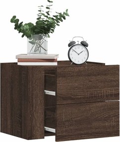 vidaXL Κομοδίνο Επιτοίχιο Καφέ Δρυς 45x30x35 εκ.