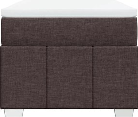 vidaXL Κρεβάτι Boxspring με Στρώμα Σκούρο Καφέ 90x200 εκ. Υφασμάτινο