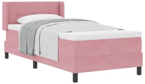vidaXL Κρεβάτι Box Spring με Στρώμα  Ροζ 80x200 εκ. Βελούδο