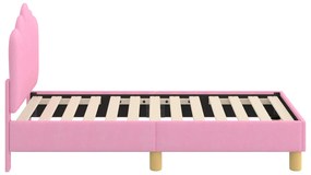 vidaXL Κρεβατική βάση για παιδιά με προσκέφαλο Ροζ 70 x 140 cm ύφασμα