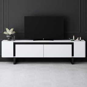 Έπιπλο Τηλεόρασης Λευκό / Μαύρο SEGU 180x30x16
