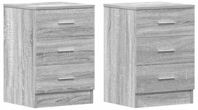 vidaXL Κομοδίνα 2 Τεμ. Γκρι Sonoma 38x35x56 εκ. από Επεξεργασμένο Ξύλο