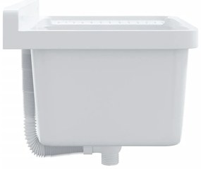 vidaXL Νιπτήρας Επίτοιχος Λευκός 50x35x24 εκ. από Ρητίνη