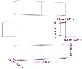vidaXL Σετ Επίπλων Τηλεόρασης 6 Τεμ. Γκρι Sonoma Επεξεργασμένο Ξύλο
