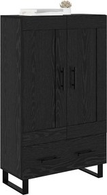 vidaXL Highboard Μαύρη Οξυά 69,5 x 31 x 115 εκ. Επεξεργασμένο Ξύλο