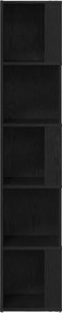 vidaXL Γωνιακά ράφια 33 x 33 x 164,5 cm Επεξεργασμένο Ξύλο Μαύρη Οξυά