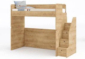 Υπερυψωμένο κρεβάτι με σκάλα ντουλάπια MOCHA STUDIO 10