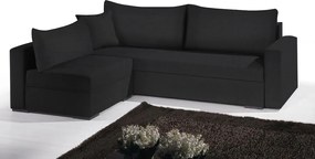 Γωνιακός καναπές Kleio-195φ 140β-Μαύρο