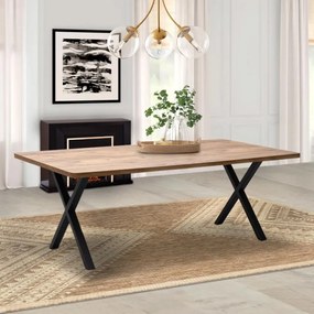 Τραπέζι &quot;MOERA&quot; από MDF/μέταλλο σε χρώμα ακακία/μαύρο 200x100x75