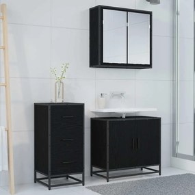 vidaXL Πλαϊνό γραφείο Μαύρη Οξυά 35.5 x 35 x76 εκ