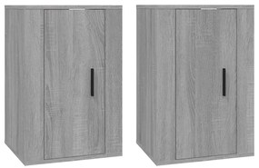 vidaXL Έπιπλα Τηλεόρασης Επιτοίχια 2 τεμ. Γκρι Sonoma 40x34,5x60 εκ.