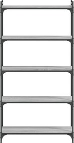 vidaXL Βιβλιοθήκη 5 Επιπέδων Γκρι Sonoma 80x30x154 εκ. Επεξεργ. Ξύλο
