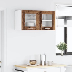vidaXL Κρεμαστό ντουλάπι Παλαιό Ξύλο και Λευκό 80 x 31 x 40 εκ