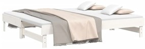 vidaXL Καναπές Κρεβάτι Συρόμενος Λευκός 2x(90x190) εκ. από Μασίφ Πεύκο