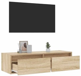 vidaXL Έπιπλο Τηλεόρασης με LED Sonoma Δρυς 100X35,5x25 εκ.