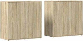 vidaXL Βοηθητικά Ντουλάπια 2 Τεμ. Sonoma Δρυς 79x38x80εκ. Επεξ. Ξύλο